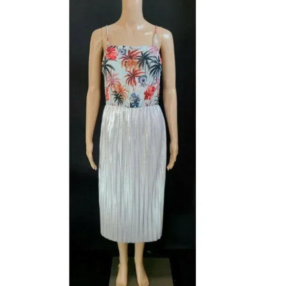 elegant blue floral midi cami dress Blue Floral Midi Cotton Casual Dress: Carmen Blue Floral / XSmall